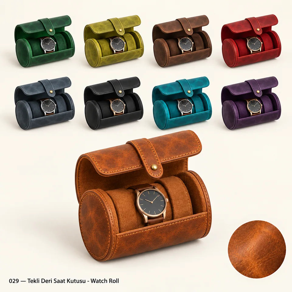 Tekli Gerçek Deri Saat Kutusu · Watch Roll